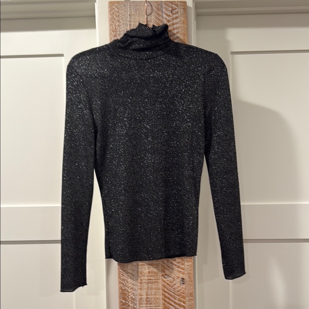 Zara Women Black Sparkle Turtleneck - Picture 2 of 7